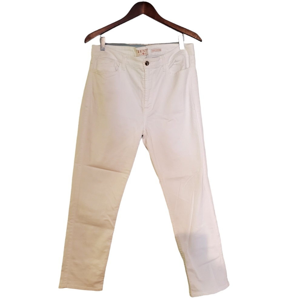 Jen 7 White NWT Straight Cropped Jeans size 12